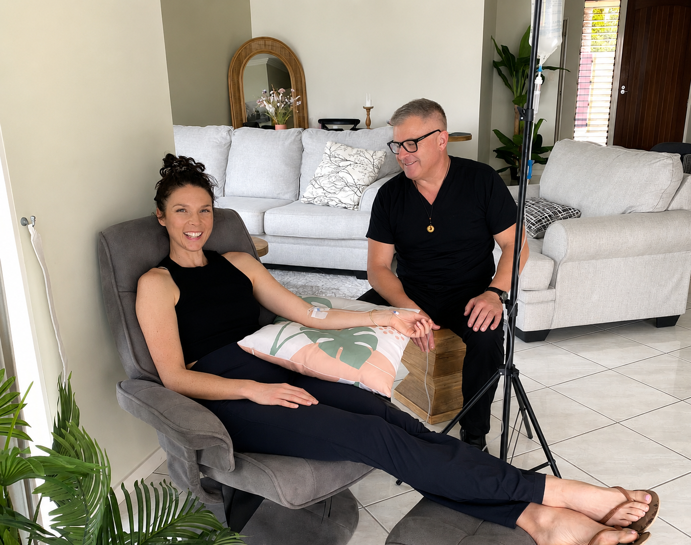 Mastery Wellness paramedic delivering IV therapy at home